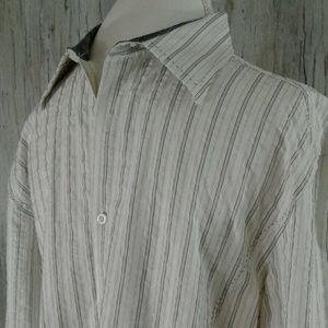 Pronto Uomo Mens Size L Striped LS Shirt